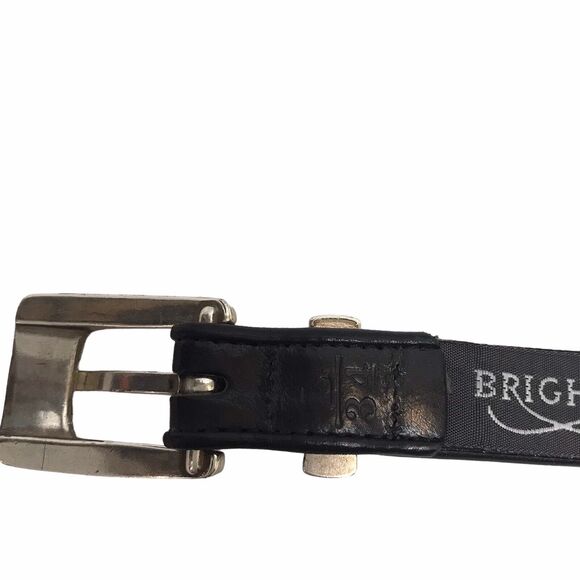 Brighton Vintage Black‎ Leather Seed Beaded Belt L Size 34 main image 6
